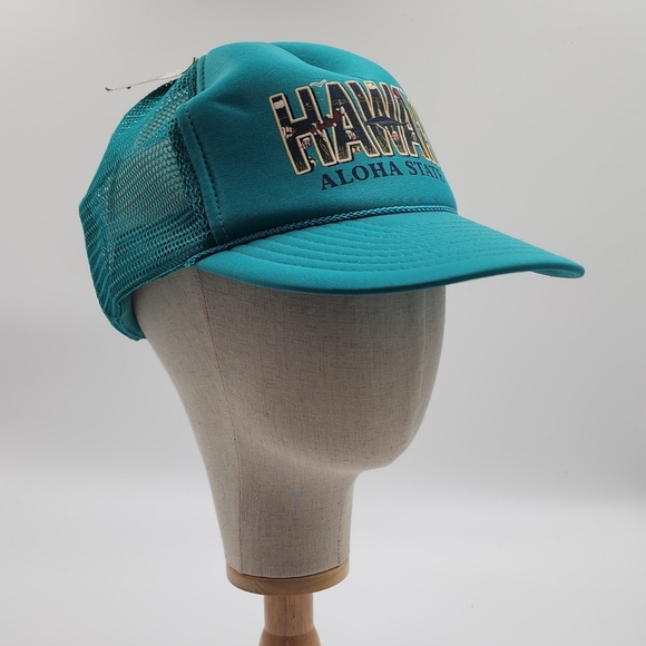 Hawaii Aloha State Vintage Mesh Snapback Trucker Hat - Picture 3 of 5